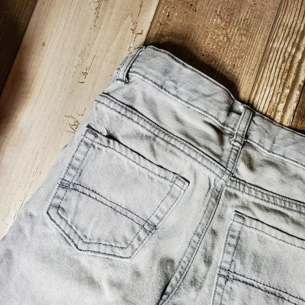 The Children's Place Size 7 Grey Wash Boy's Adjustable Waist Cotton Skinny Jeans